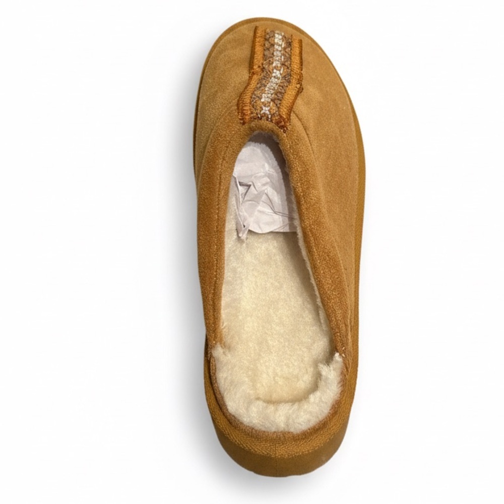 LINZO Women's Platform Slip-On Slippers Tan Sherpa Lined Size 7.5 - Picture 3 of 4